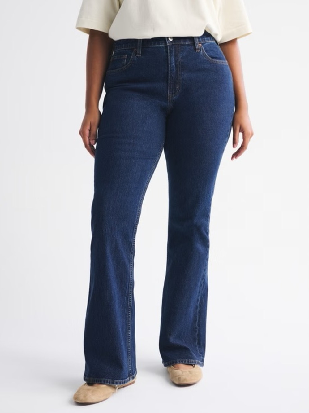 Abercrombie & Fitch High Rise Bootcut Jeans, Dark Wash Denim – Size 33 Long